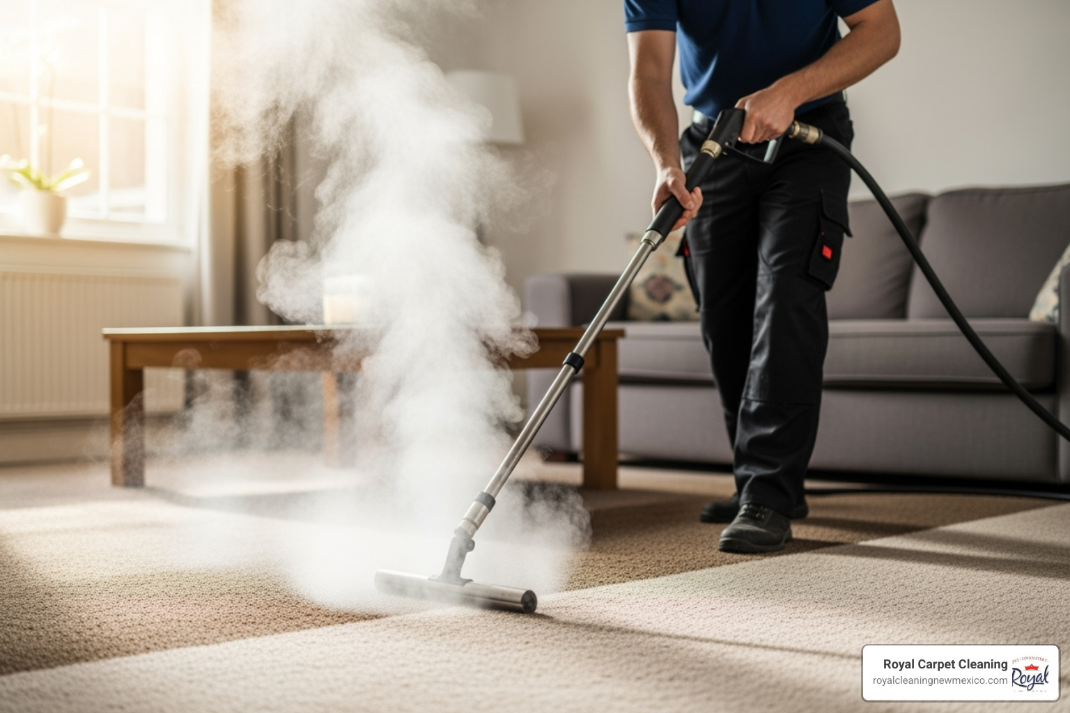 professional using a hot water extraction wand on a dirty carpet - how much for deep carpet cleaning