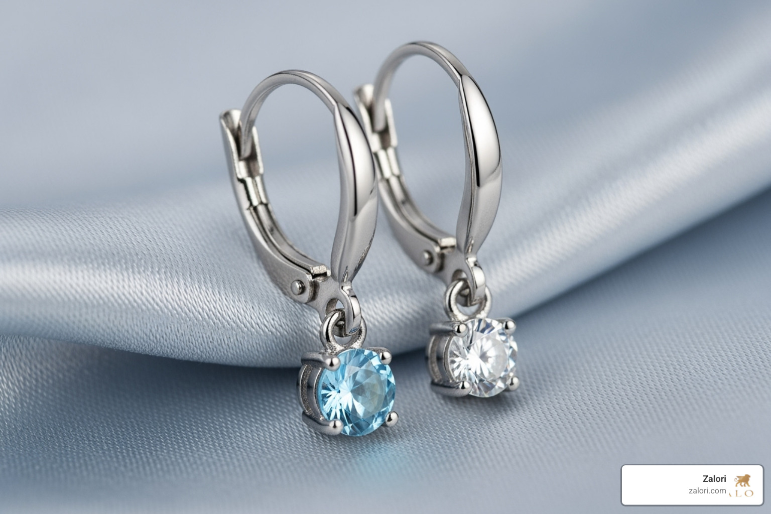 close-up diagram showing the leverback earring mechanism, highlighting the hinge and curved wire - Leverback earrings hypoallergenic