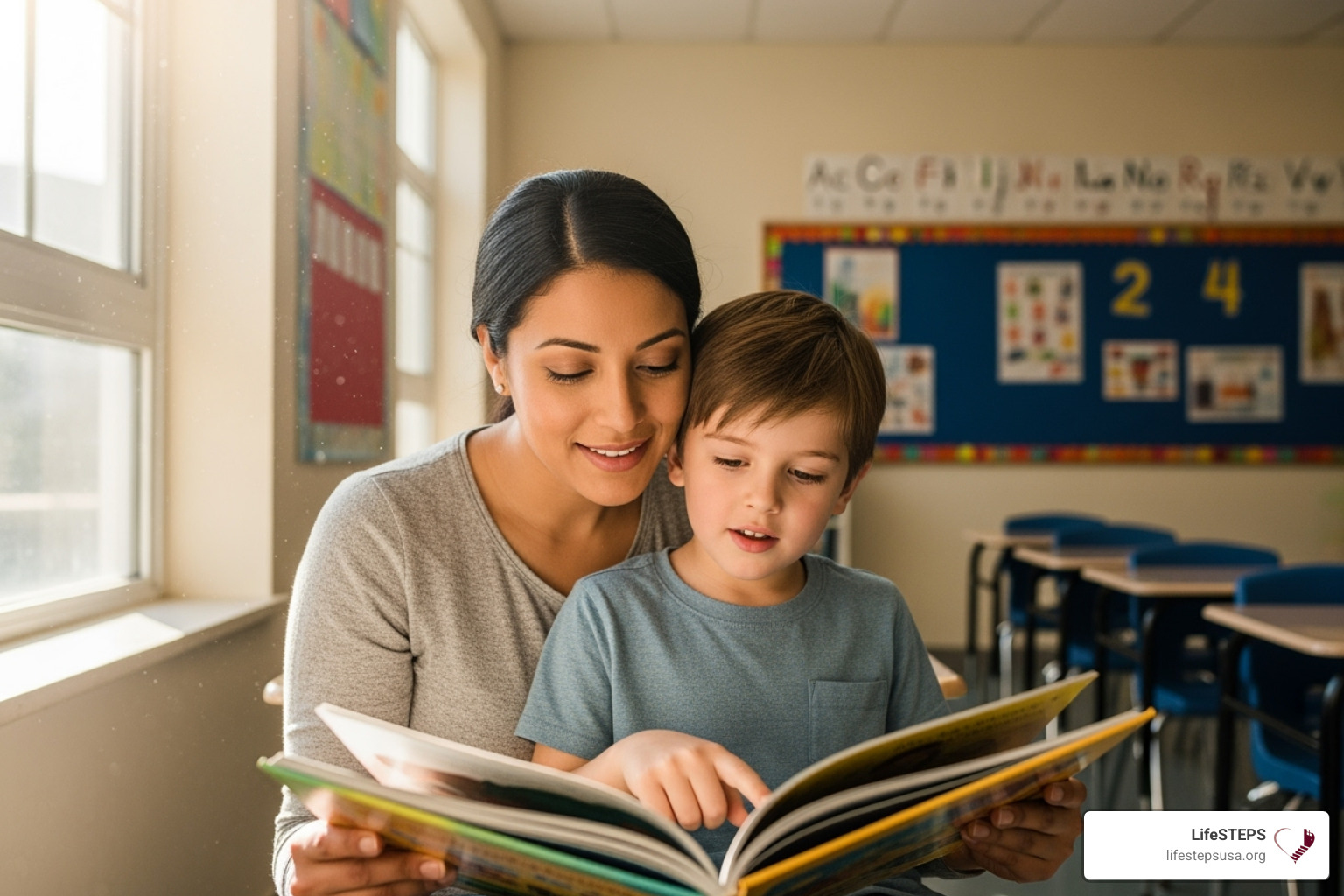parent and child reading together in a classroom setting - california family resource centers parent and child reading together in a classroom setting - california family resource centers