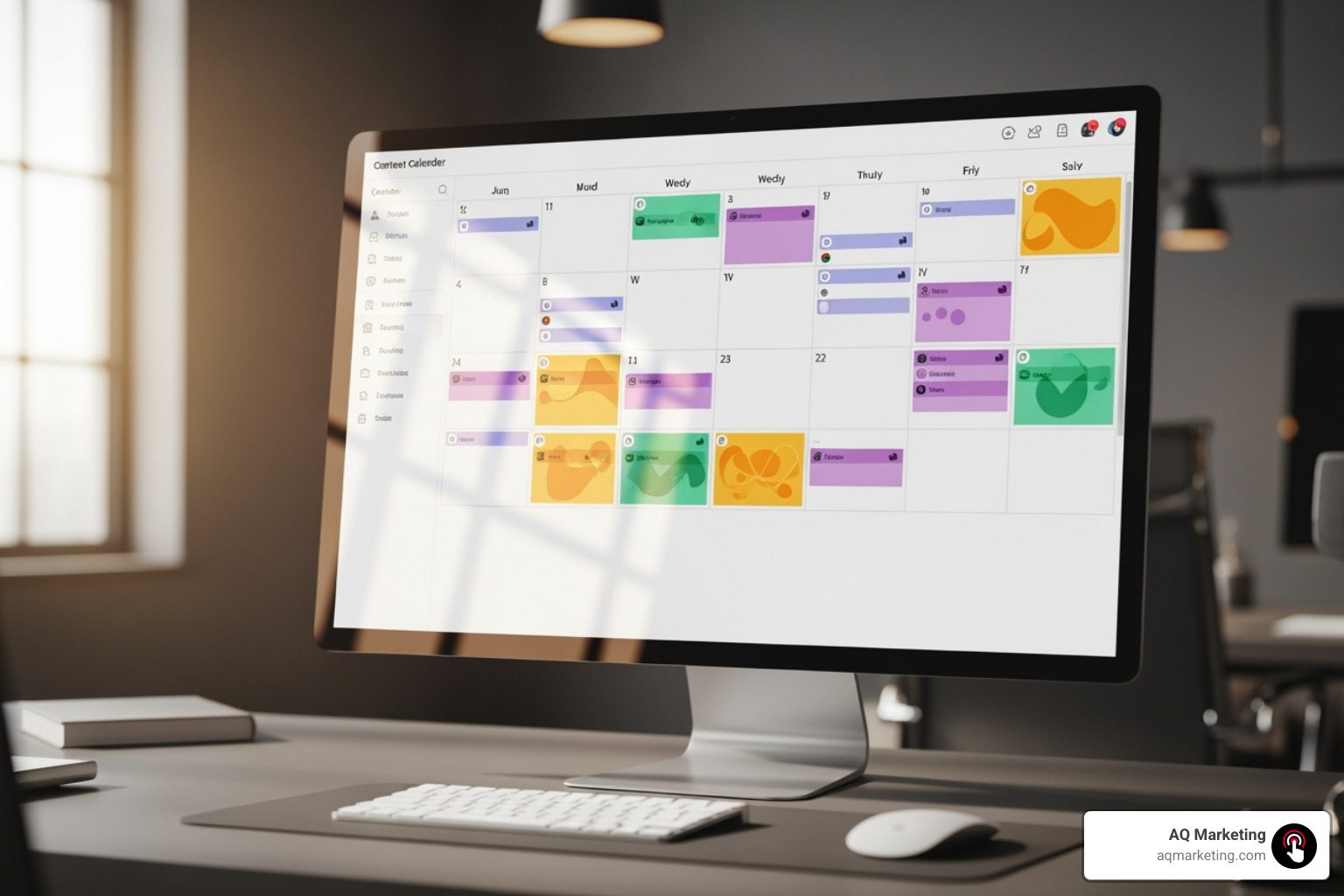 A content calendar on a screen - insurance agency blog ideas A content calendar on a screen - insurance agency blog ideas