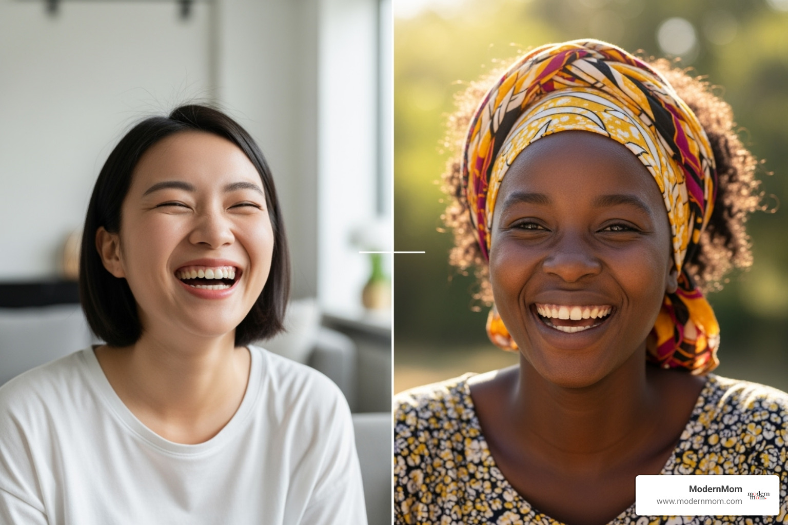 of two women from different cultures having a video call and laughing - foreign language practice