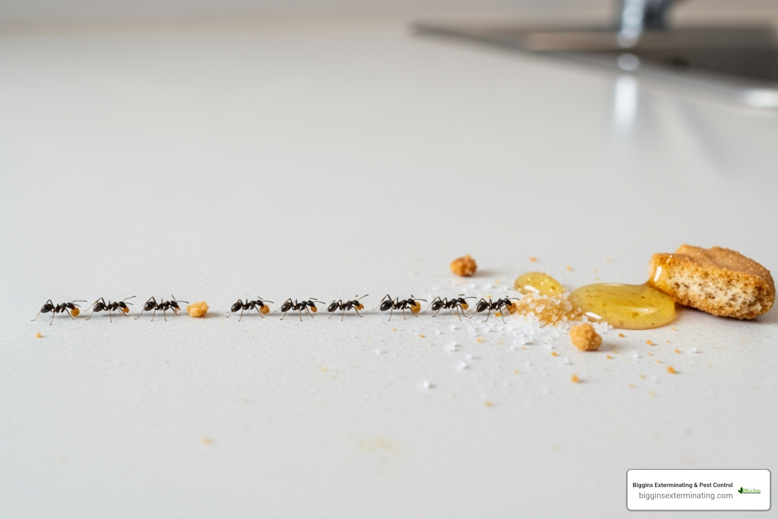 Ant trail leading to a food source - ant services near me