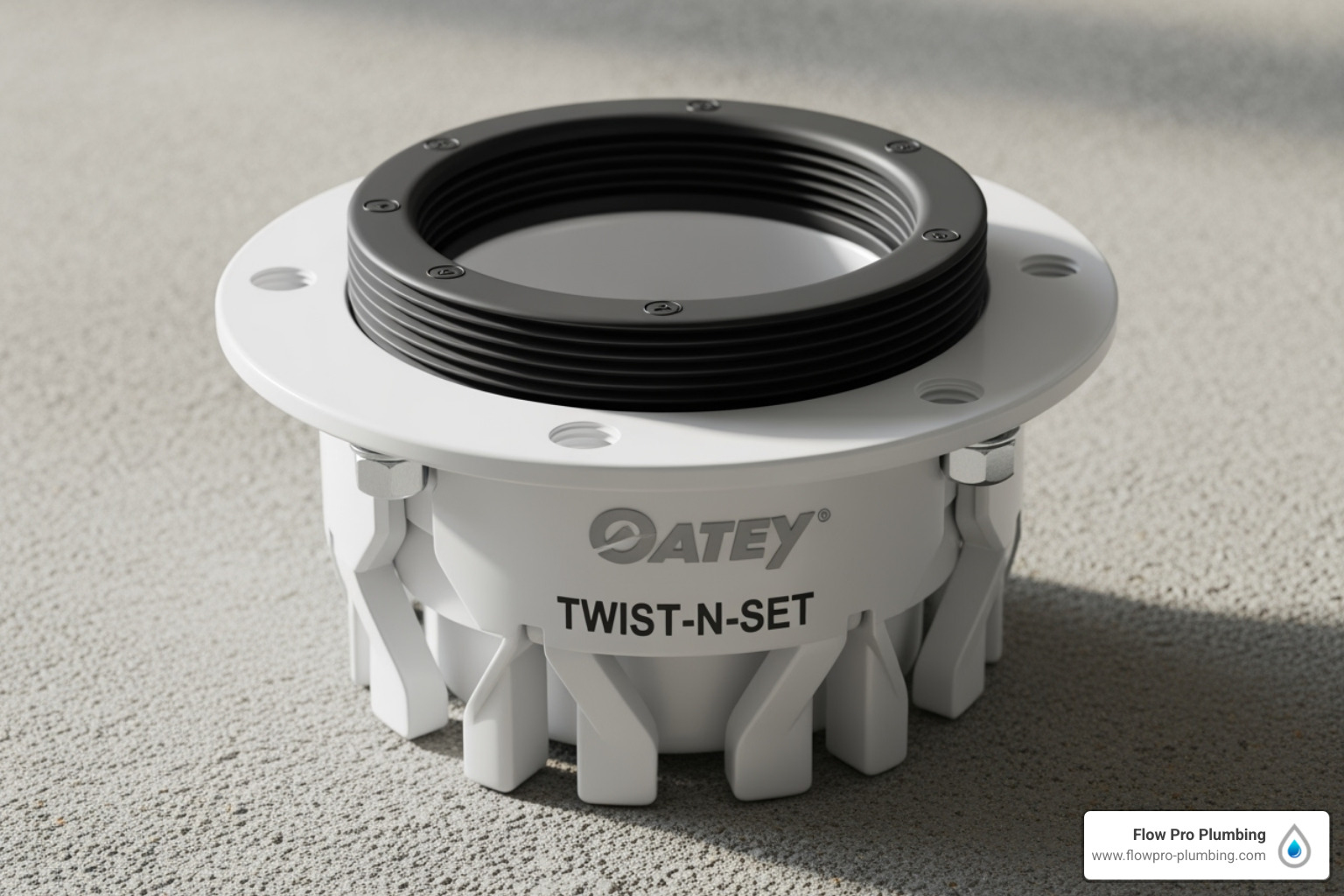 Oatey Closet Flange Replacement Oatey PVC Twist-N-Set Closet Flange - 4 Inch For Cast Iron Pipe Installation Twist-N-Set Toilet Flange - View #5