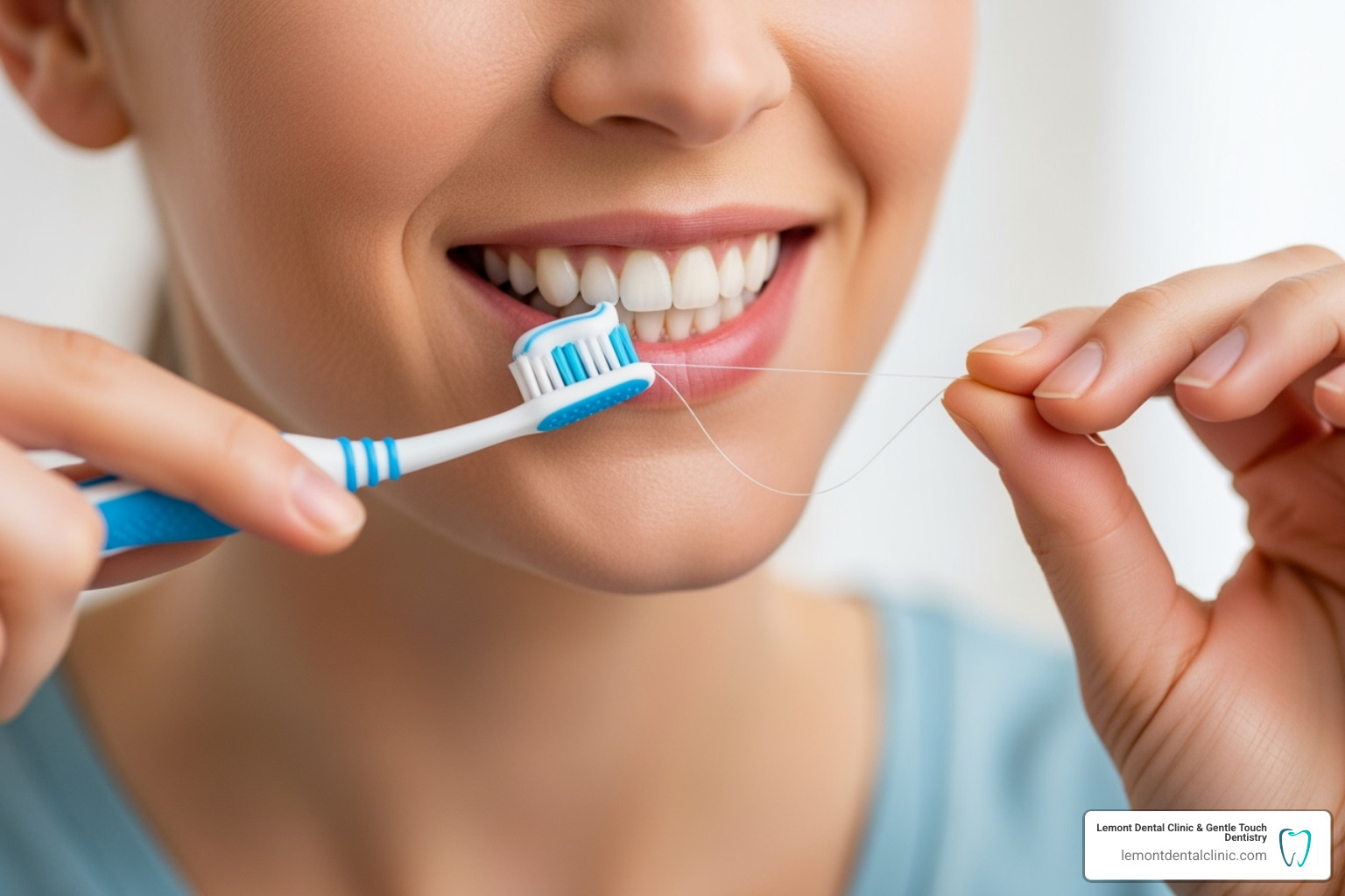 Proper brushing and flossing technique - cosmetic dentist palos hills il