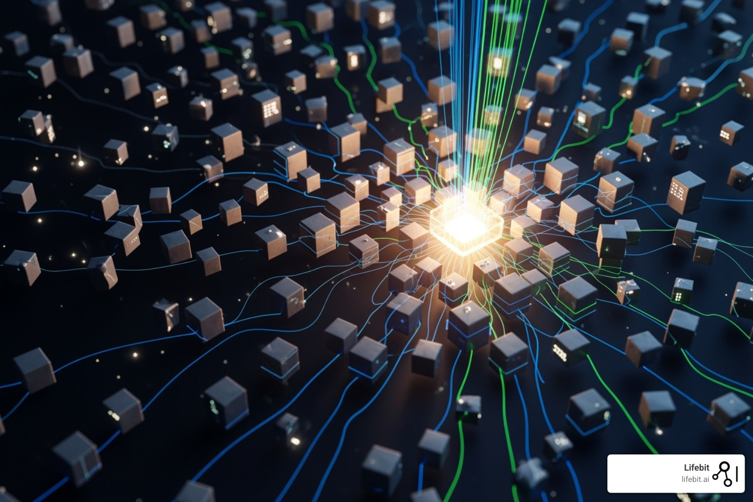 complex, siloed data environment being simplified and unified through a central Data Intelligence Platform - Data Inteligence Platform