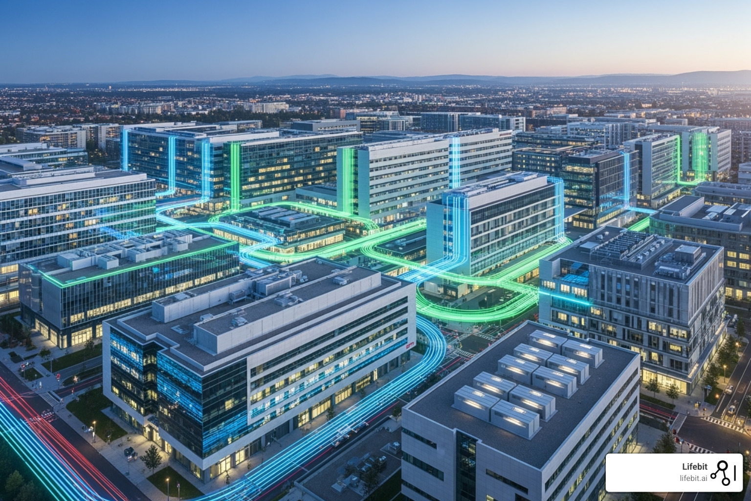 flow of data between hospitals, labs, and research institutions - Secure clinical data