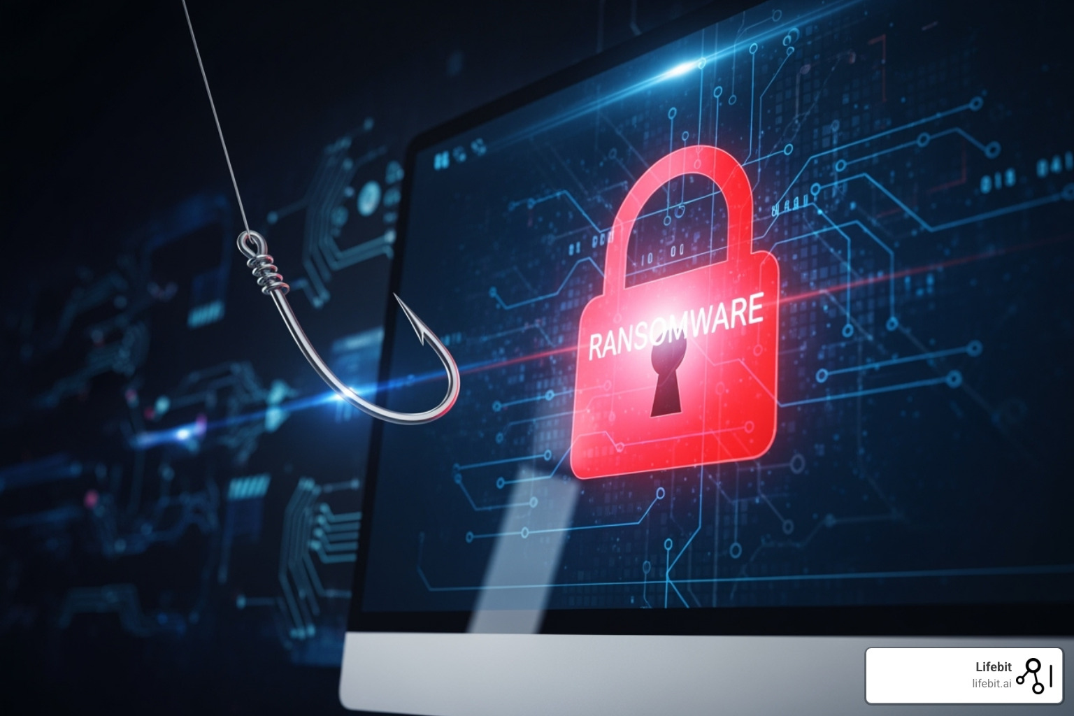 image illustrating common cyber threats like phishing and ransomware - Secure clinical data