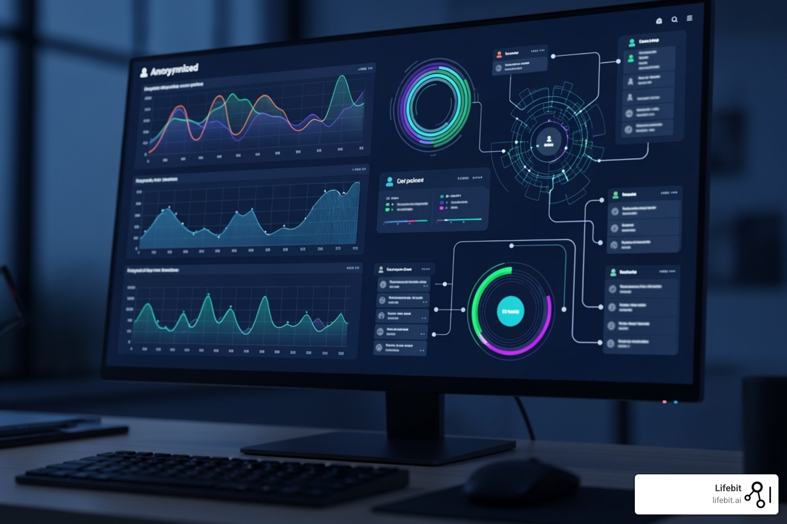 Image of a dashboard showing anonymized user journey mapping - HIPAA compliant data analytics