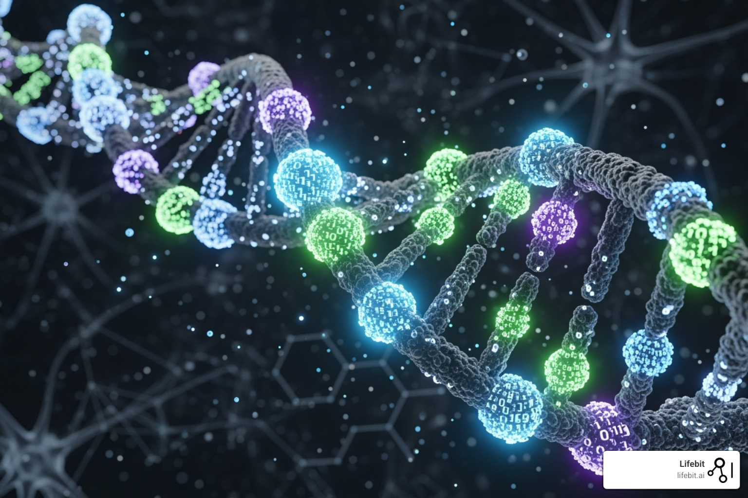 DNA double helix with data points - All of Us