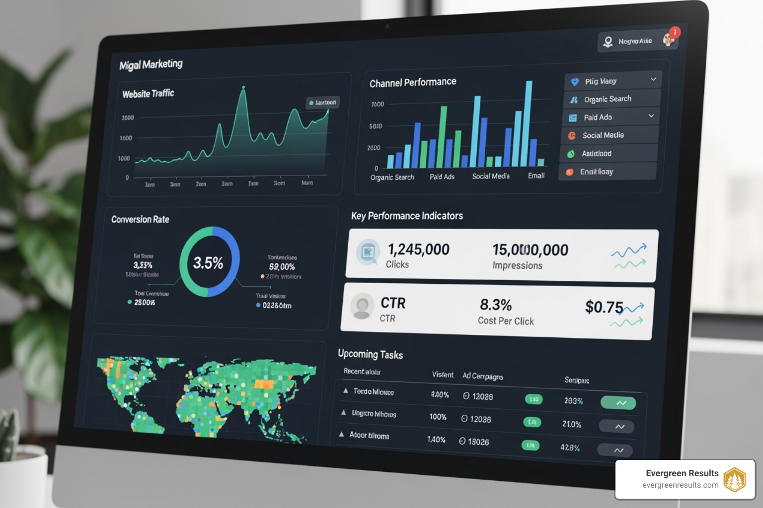 dashboard with various marketing metrics - digital marketing agency in denver