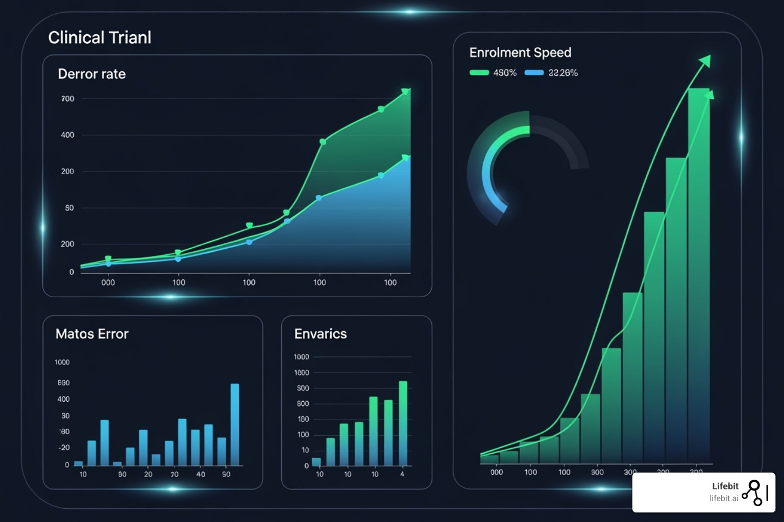 dashboard showing improved trial metrics like reduced errors and faster enrollment - interactive response technology