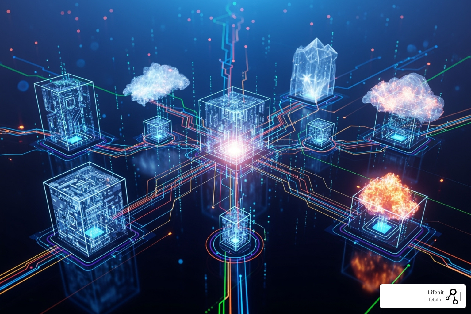 interconnected ecosystem showing IRT integrating with EDC, CTMS, AI, and RWD platforms - interactive response technology