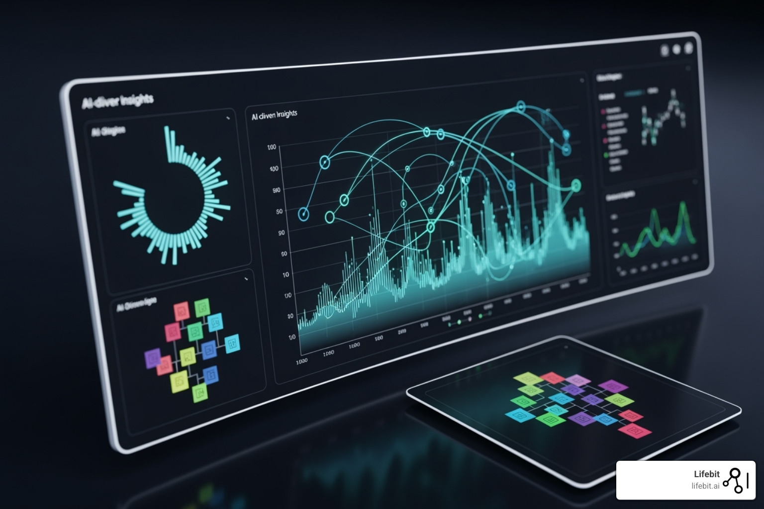 futuristic dashboard showing AI-driven insights and federated queries - Cloud data management