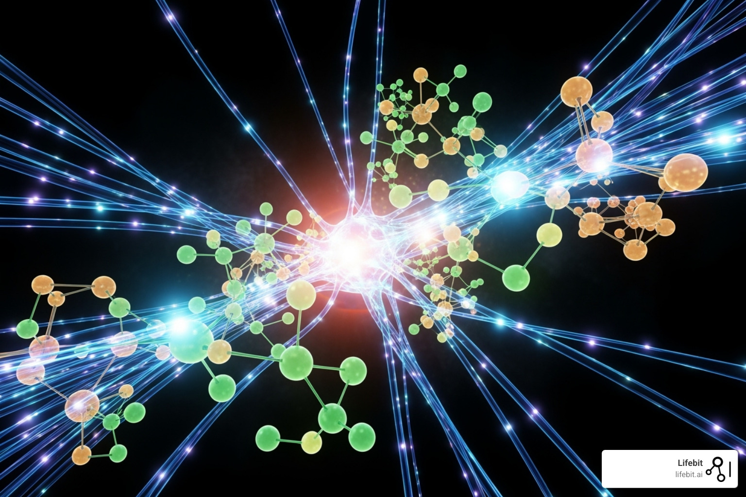 abstract graphic representing AI and drug findy molecules - biotech companies uk