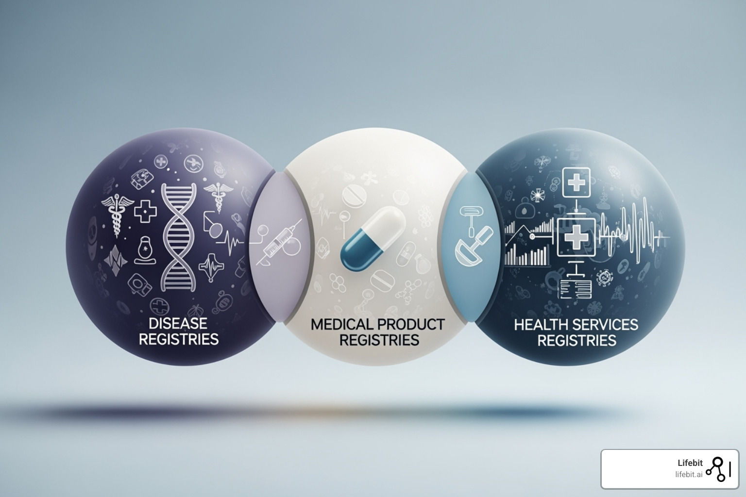 illustrating the different types of registries (disease, product, health services) - what are patient registries