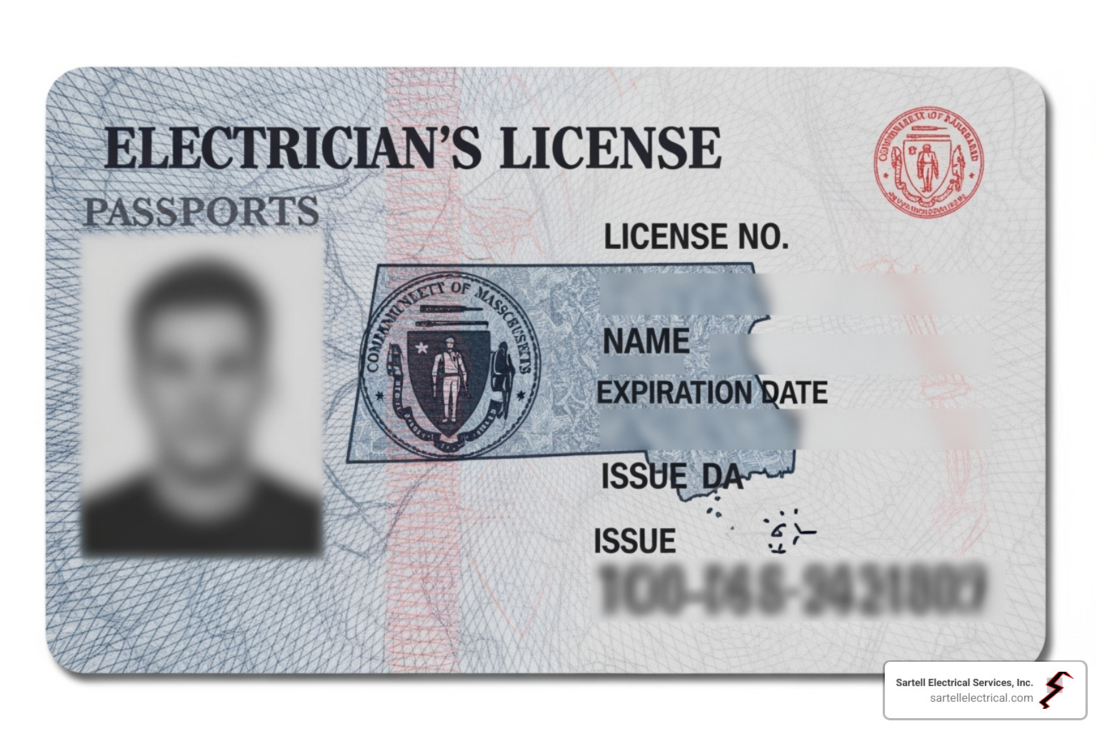 sample electrician's license for Massachusetts - electrician boston ma