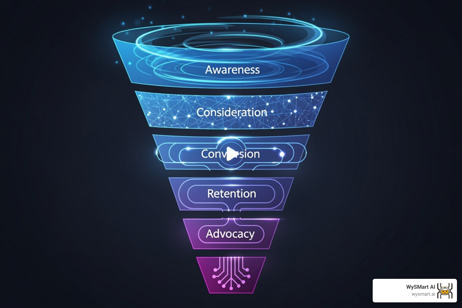 A detailed 5-stage conversion funnel diagram with each stage labeled: Lead Magnet, Tripwire, Core Offer, Profit Maximizer, and Return Path. Each stage has a small AI icon next to it, indicating AI's role in automation and optimization. - landscaping companies - ai funnels & conversion A detailed 5-stage conversion funnel diagram with each stage labeled: Lead Magnet, Tripwire, Core Offer, Profit Maximizer, and Return Path. Each stage has a small AI icon next to it, indicating AI's role in automation and optimization. - landscaping companies - ai funnels & conversion