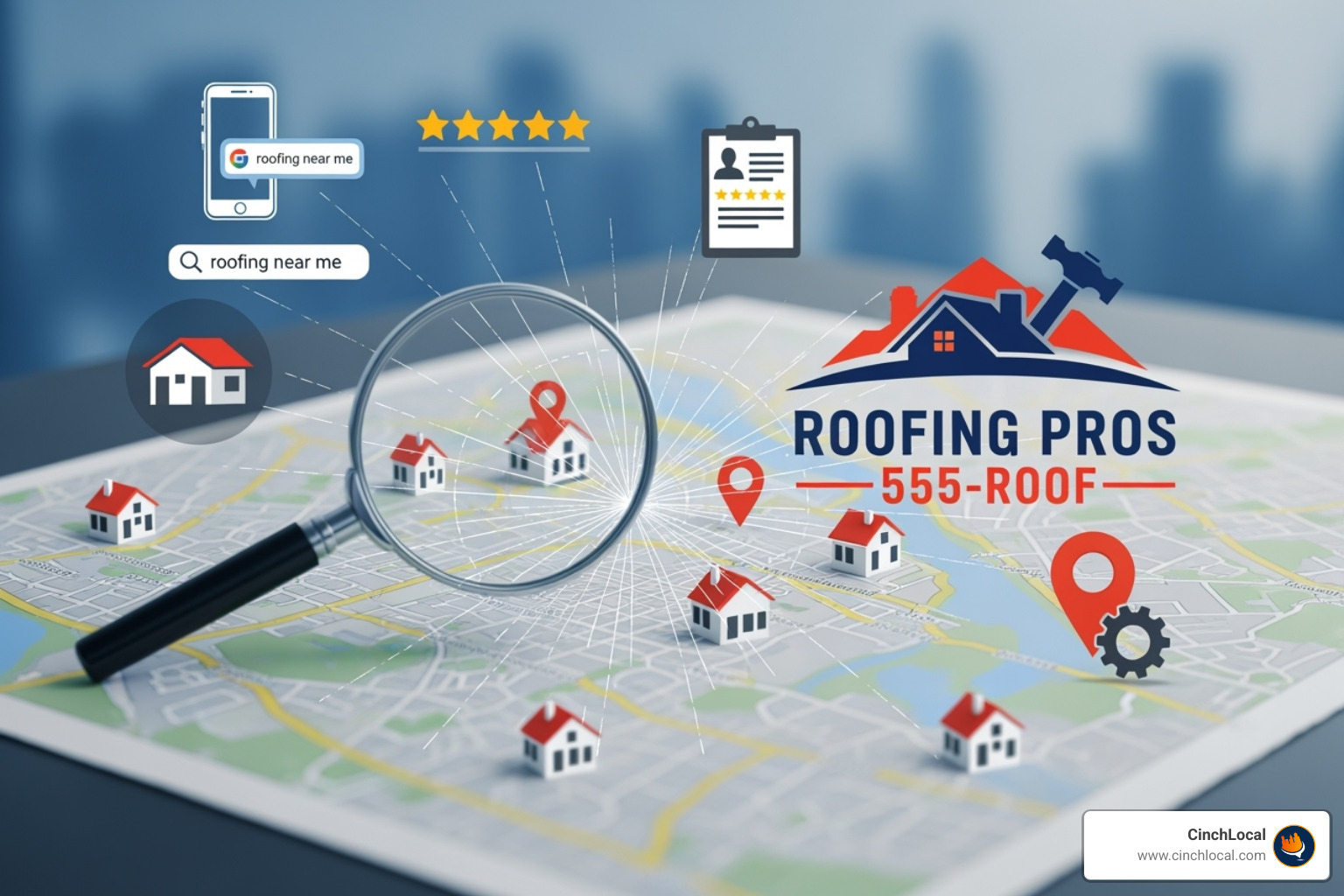 Google Guaranteed badge displayed in a Google search result for a roofer. - local seo for roofing company