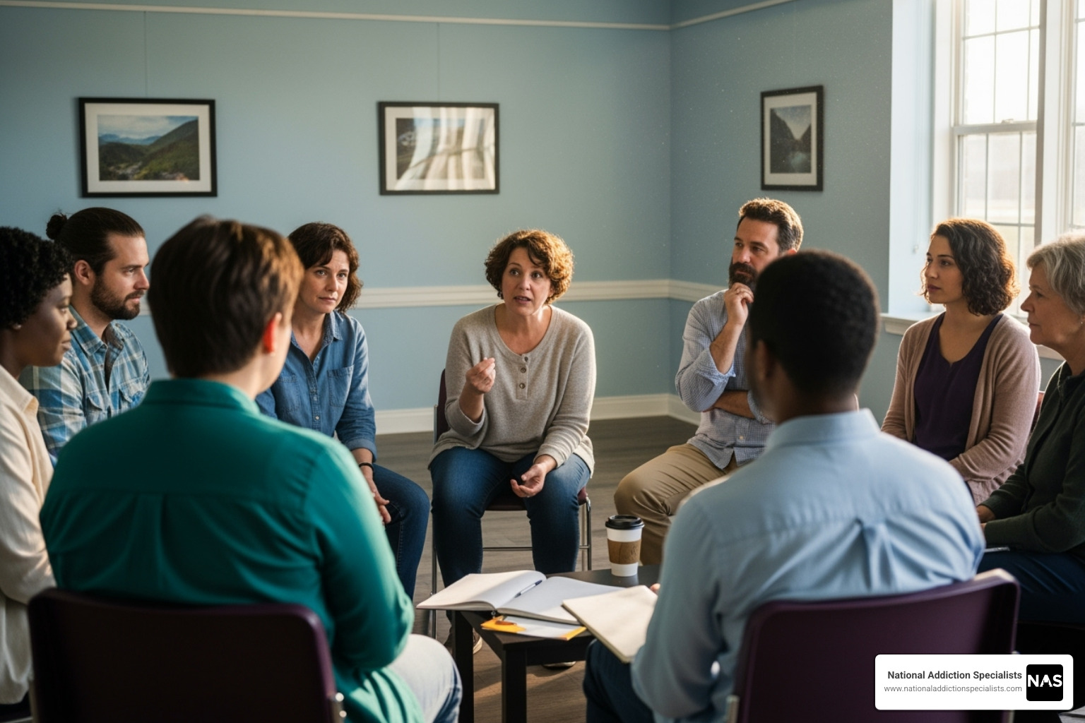 support group meeting - recovery from opioid addiction