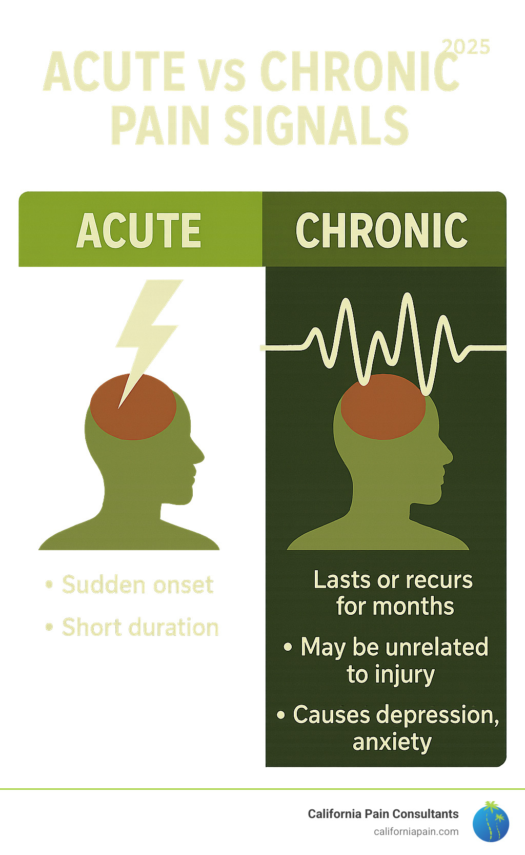 Acute vs Chronic Pain Signals - pain medication management infographic Acute vs Chronic Pain Signals - pain medication management infographic