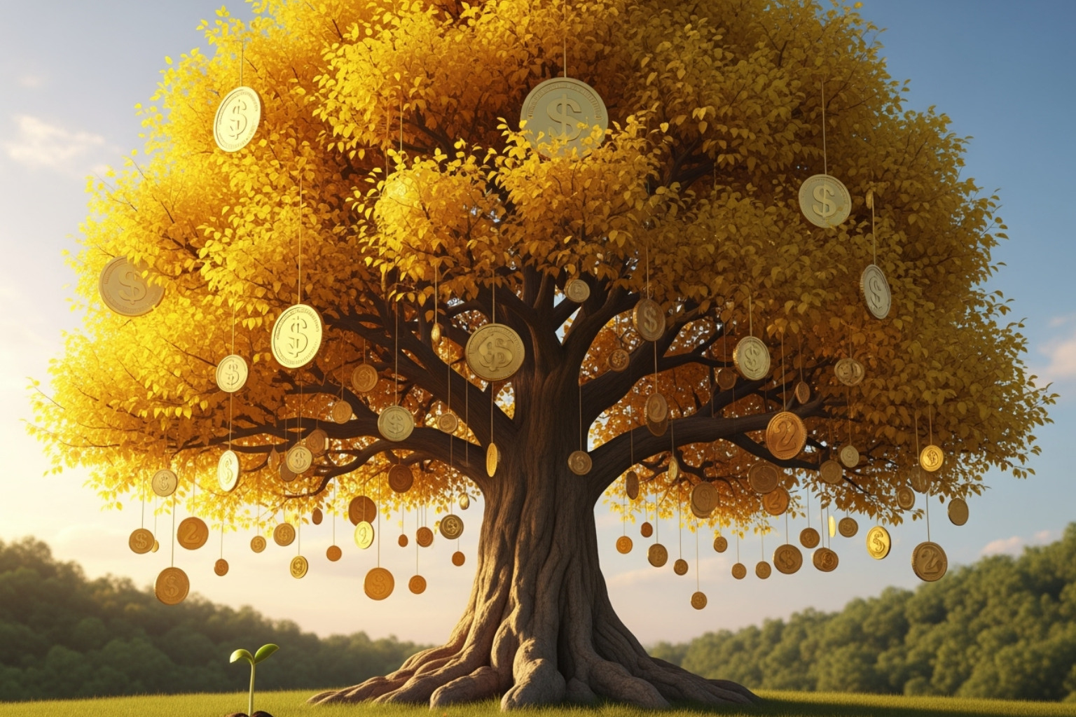 Chart showing the power of compound interest over time - fintechzoom.com money