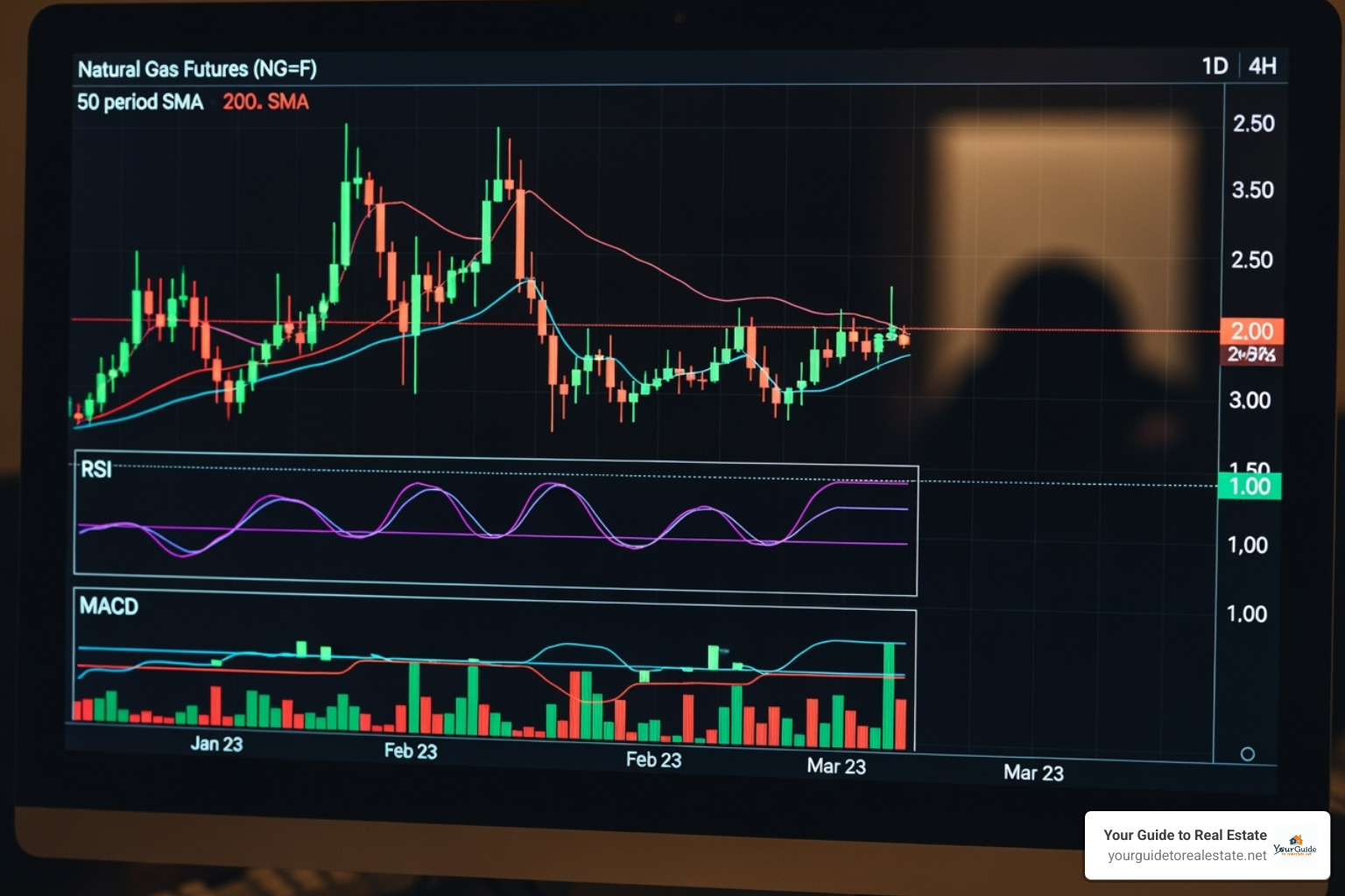 FintechZoom natural gas chart with technical indicators highlighted - fintechzoom.com natural gas