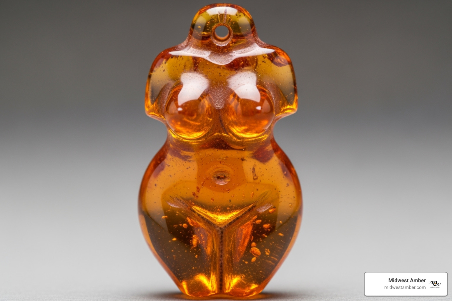 Venus figure of carved amber (pendant) from Eastern Europe, Neolithic period (around 10,200 to 4,500 BCE).PhotobyLisby. Public Domain. - Amber Jewelry