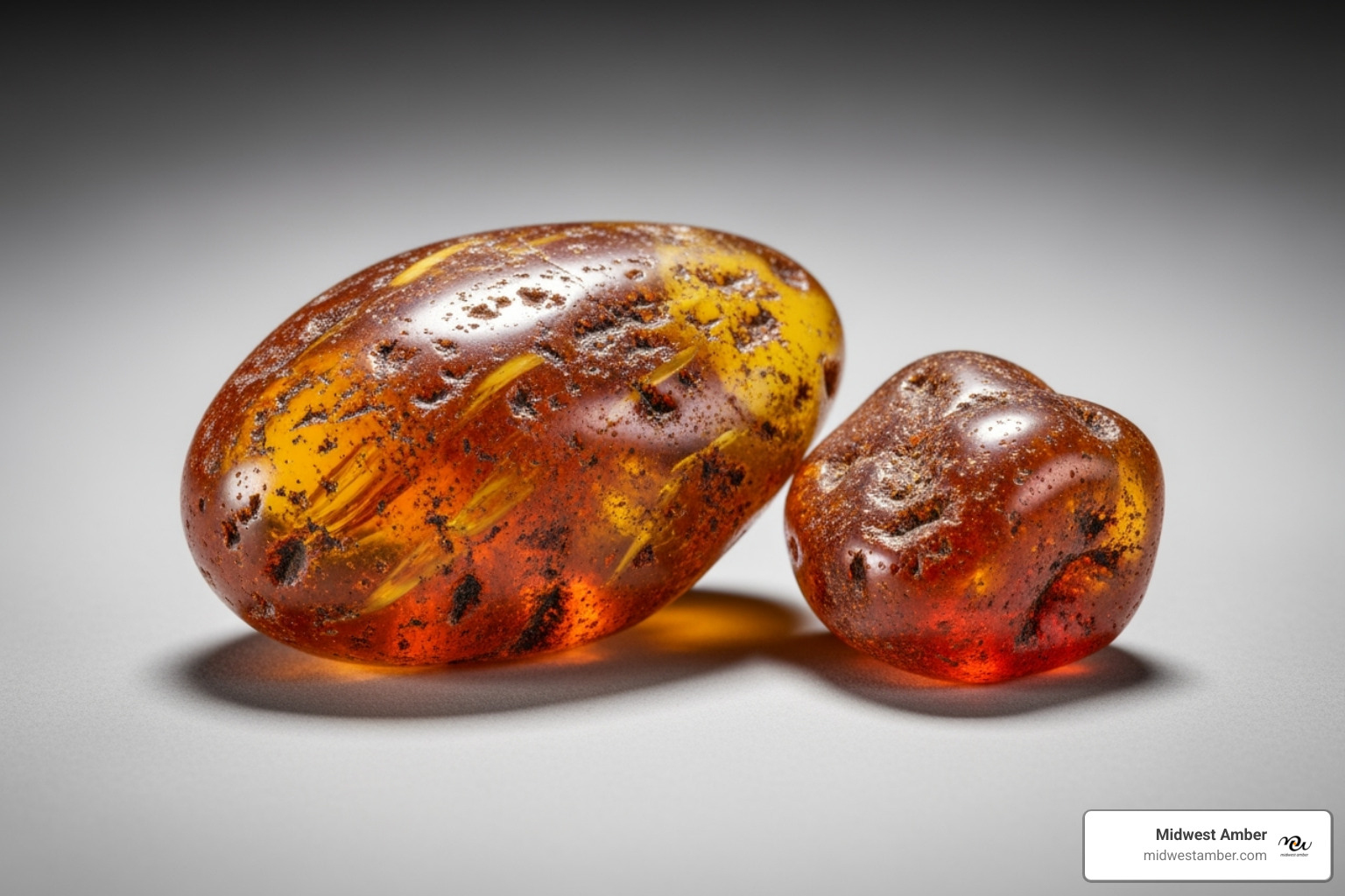 Raw amber pieces from the Baltic region, left piece is 2.7 cm across, right piece is 3.1 cm across.PhotobyJames St. John. Licensed underCC By 2.0. - Amber Jewelry