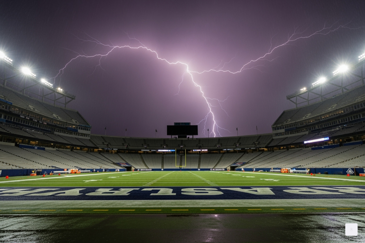 Stadium during lightning delay - cowboys vs eagles