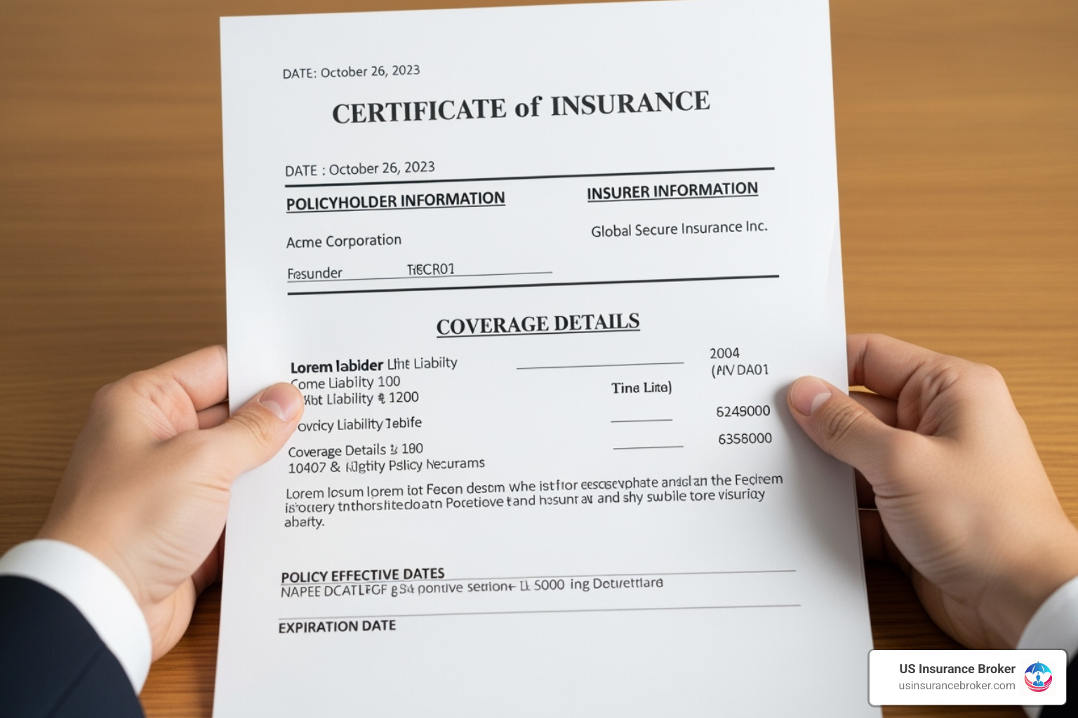 a sample Certificate of Insurance - public liability insurance short term a sample Certificate of Insurance - public liability insurance short term