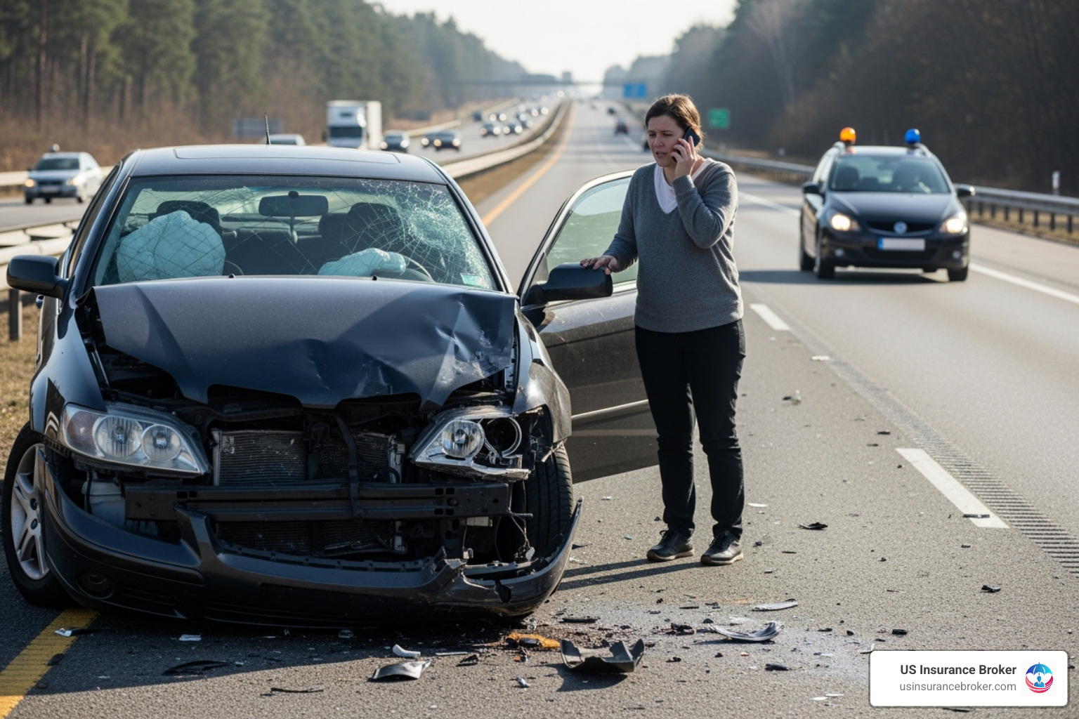driver on phone after accident - auto insurance lehigh acres fl