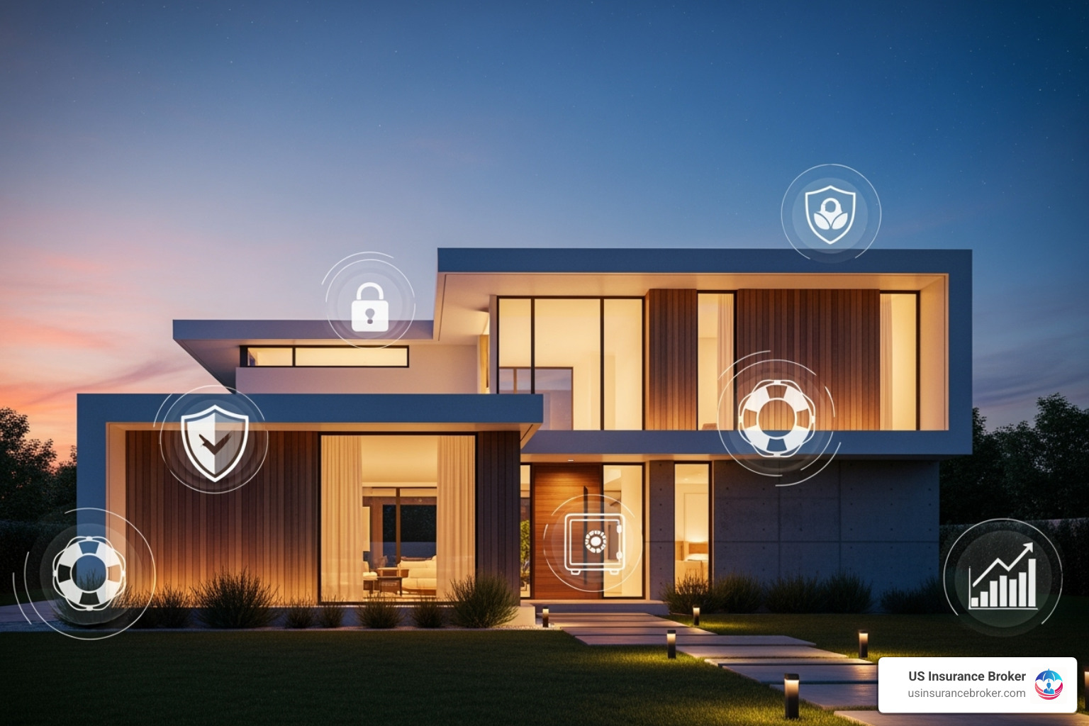 house with icons - home insurance calculator