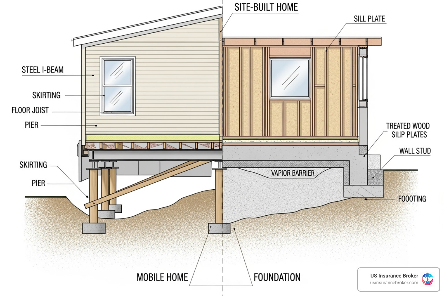 diagram showing the difference between a mobile home and a site-built home foundation - mobile home insurance zephyrhills florida diagram showing the difference between a mobile home and a site-built home foundation - mobile home insurance zephyrhills florida