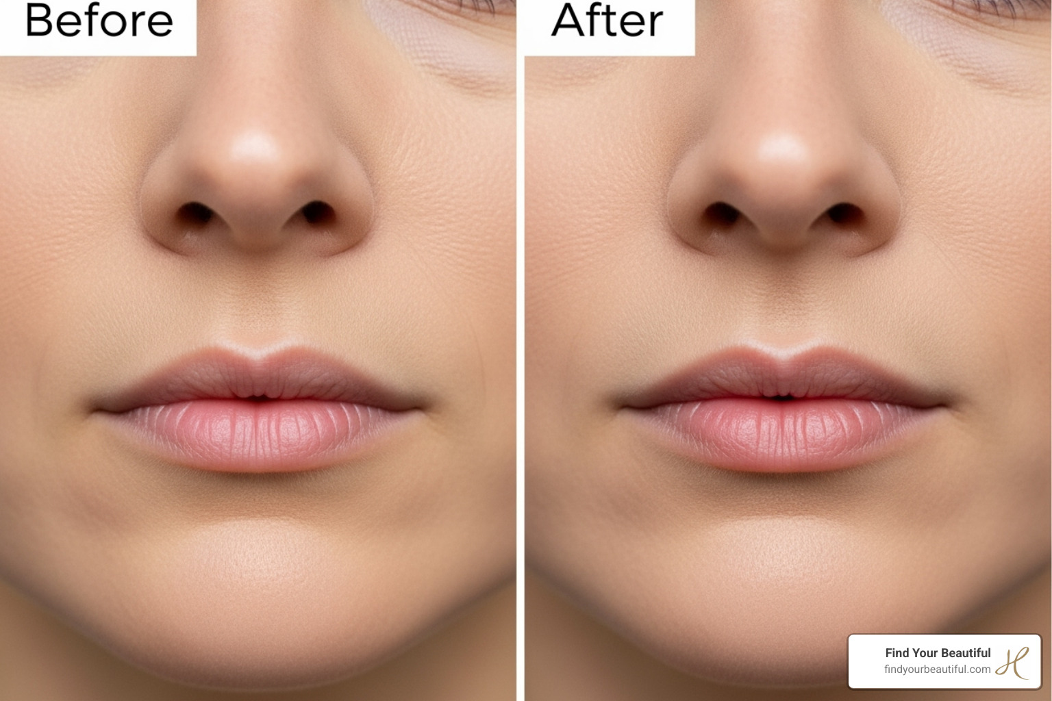 Before and after photos of a lip flip procedure - lip flip botox san antonio