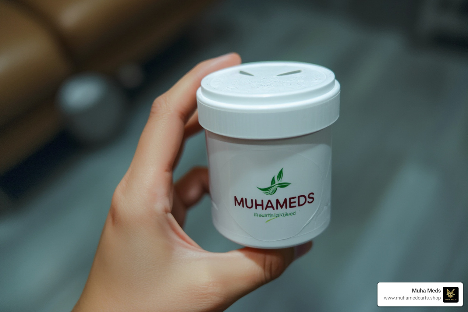 of a Muha Meds disposable stored upright in a cool, dry place - Muha Meds charging instructions