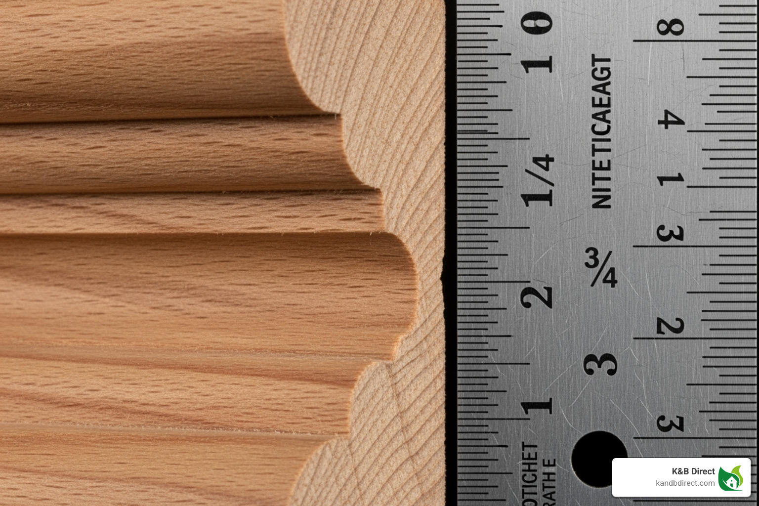 cross-section of a 1 3/4" base cap profile next to a ruler - 1 3 4 base cap moulding