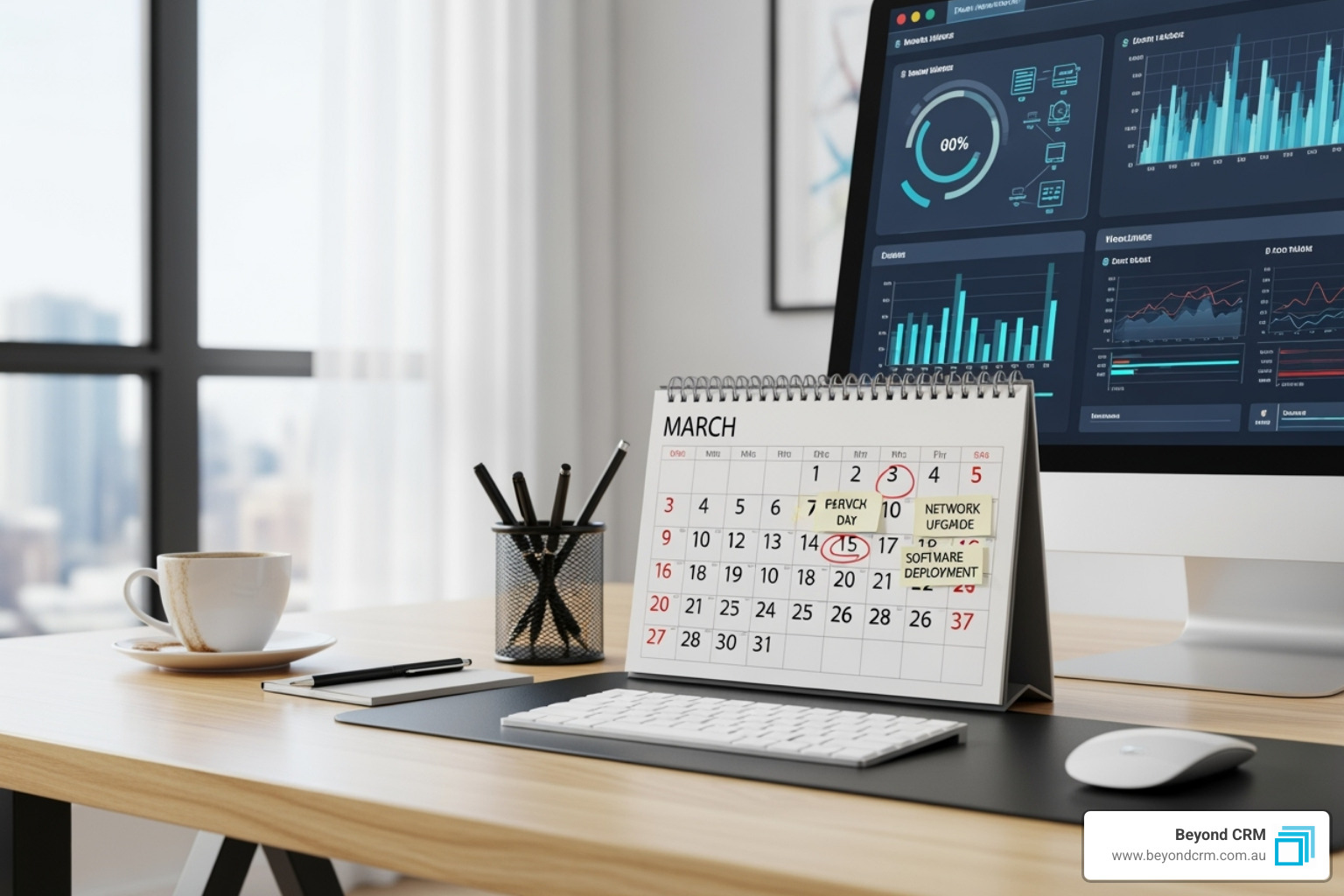 Calendar showing planned system upgrades - Dynamics 365 CRM On-Premise