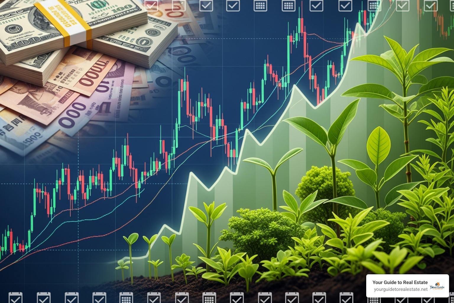 Stock market and dividend imagery collage - 5starsstocks.com income stocks