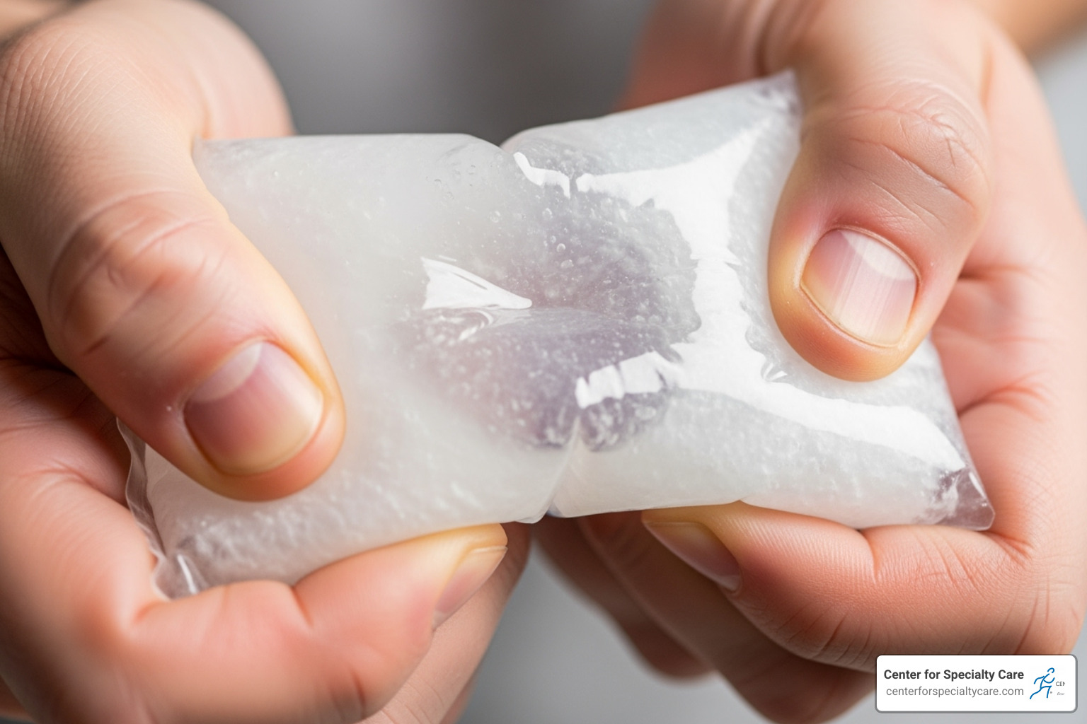 person activating instant cold pack - ice pack