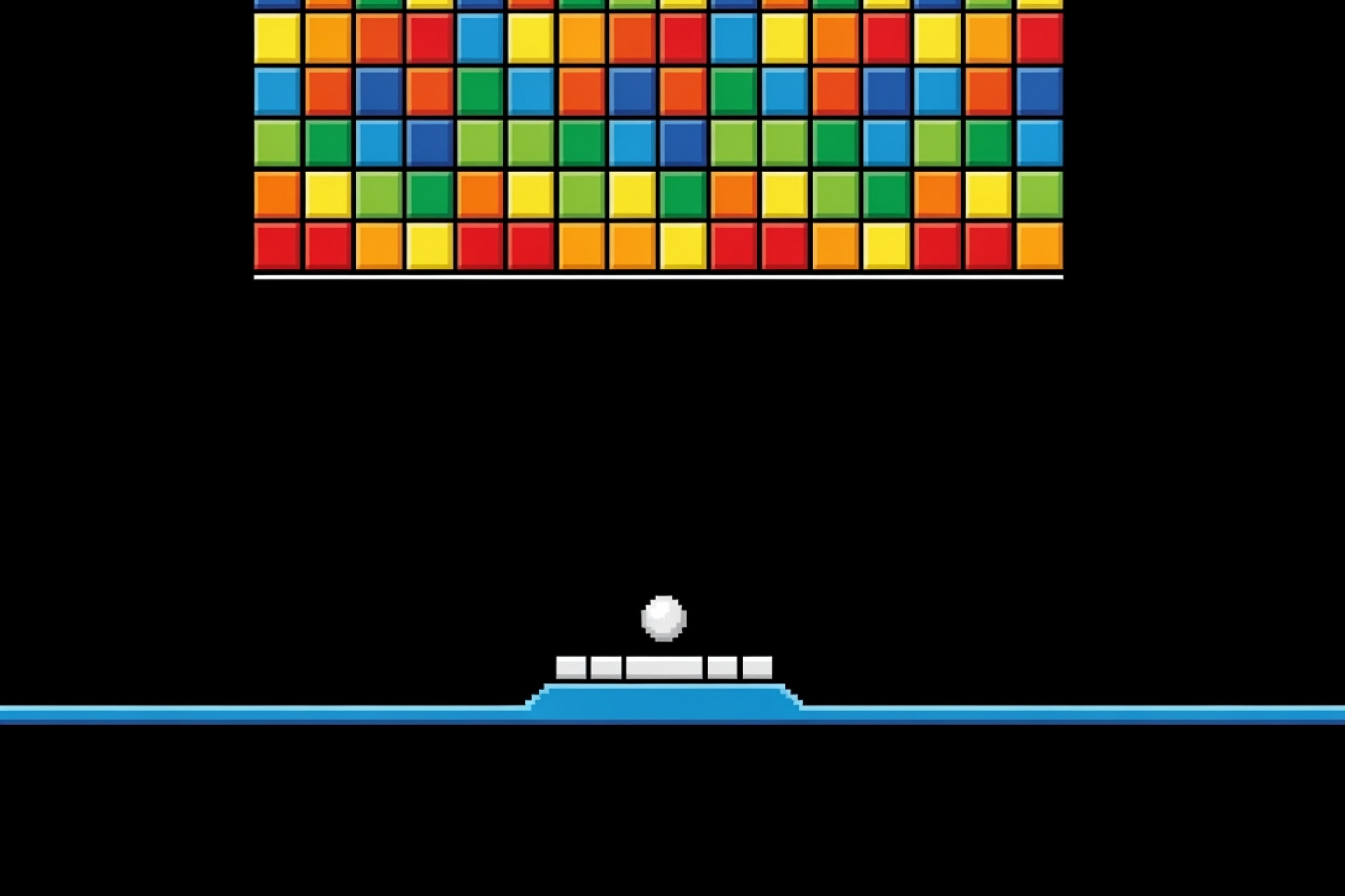 Google Block Breaker game interface showing paddle, ball, and blocks - google block breaker