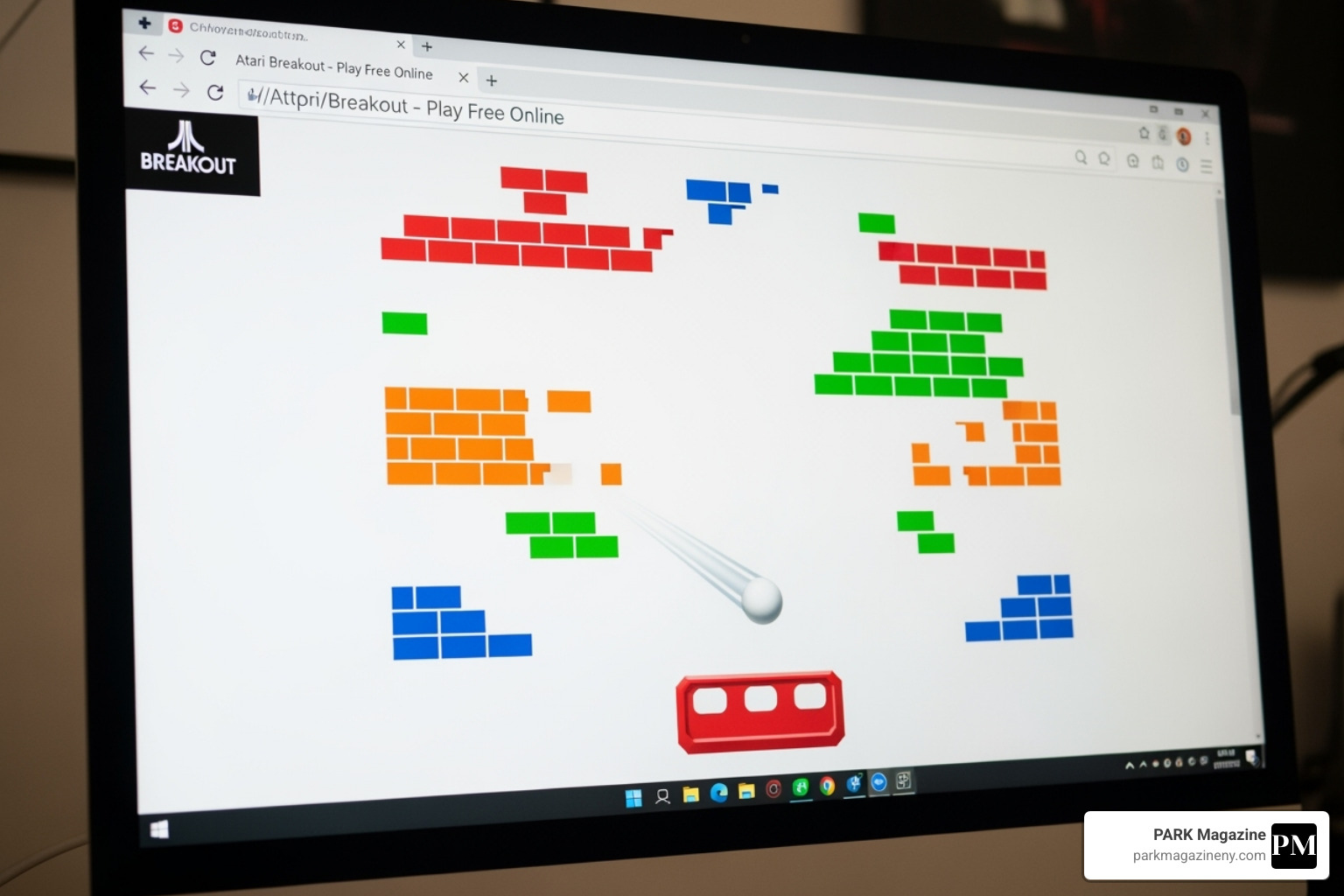 elgooG website showing the Atari Breakout game page. - google block breaker elgooG website showing the Atari Breakout game page. - google block breaker