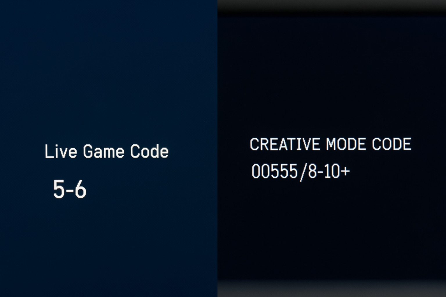 illustrating the different types of Gimkit codes (e.g., a short live code, a longer creative code) - gimkit code