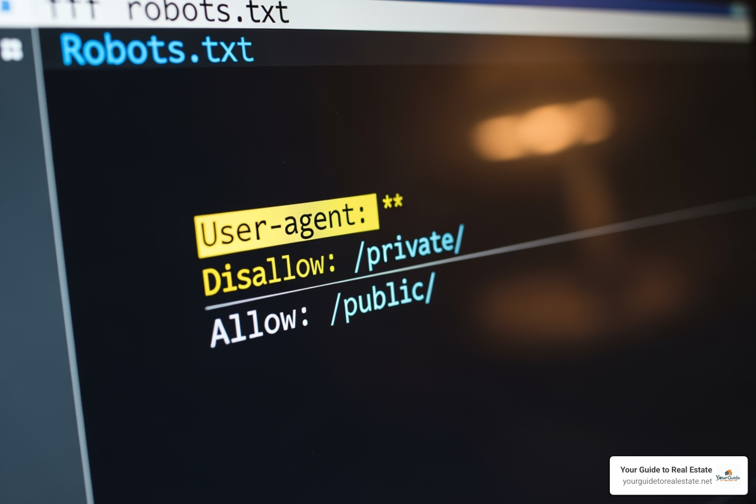 website's robots.txt file highlighted on a screen -  list crawling