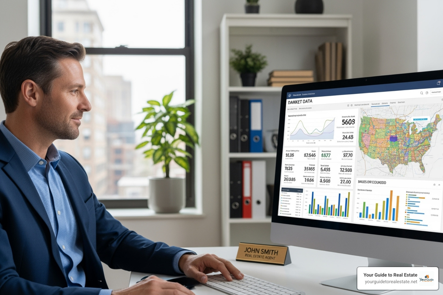 real estate agent looking at a dashboard of market data -  list crawling