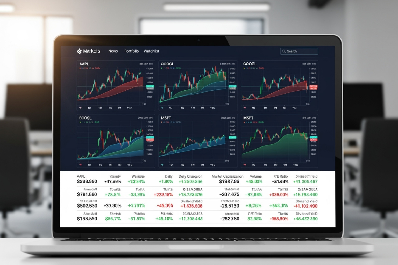 financial data website homepage - monthly dividend stocks