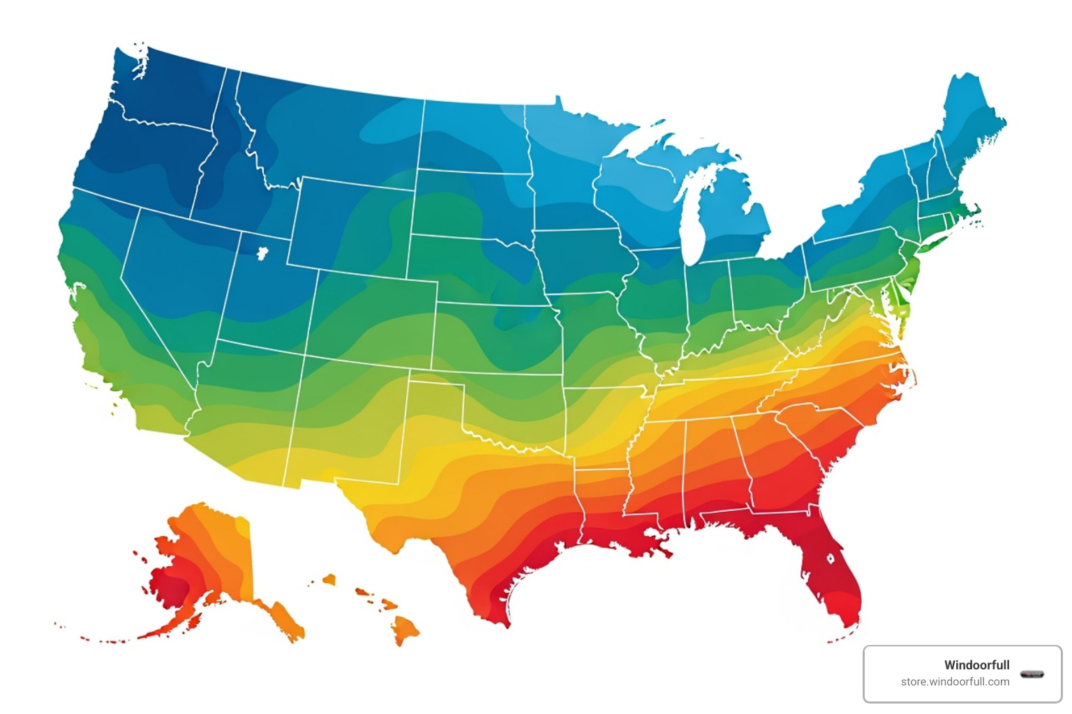 ENERGY STAR climate zone map for the USA - high performance windows