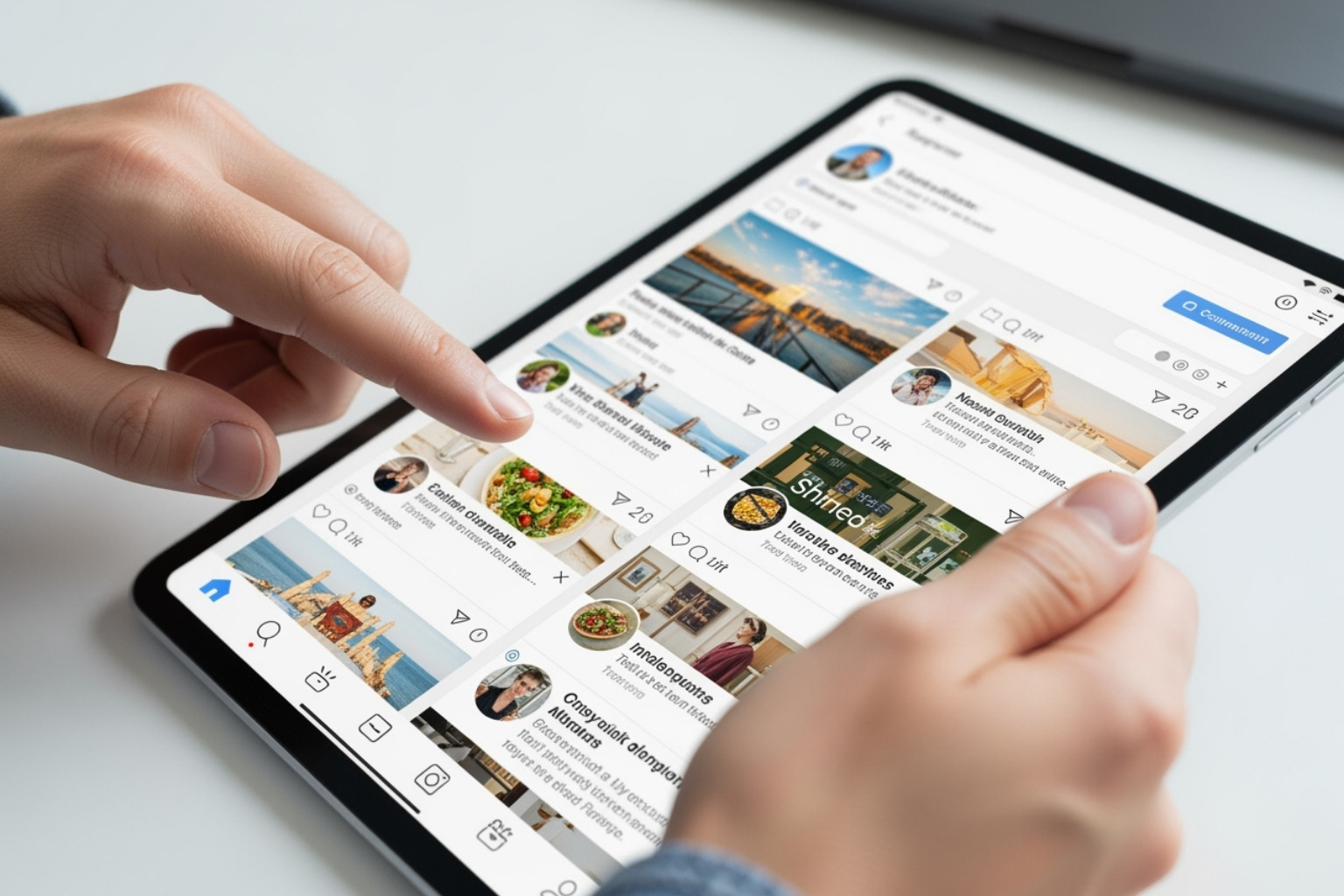 social media integration and engagement on a tablet - ontpress freshupdates