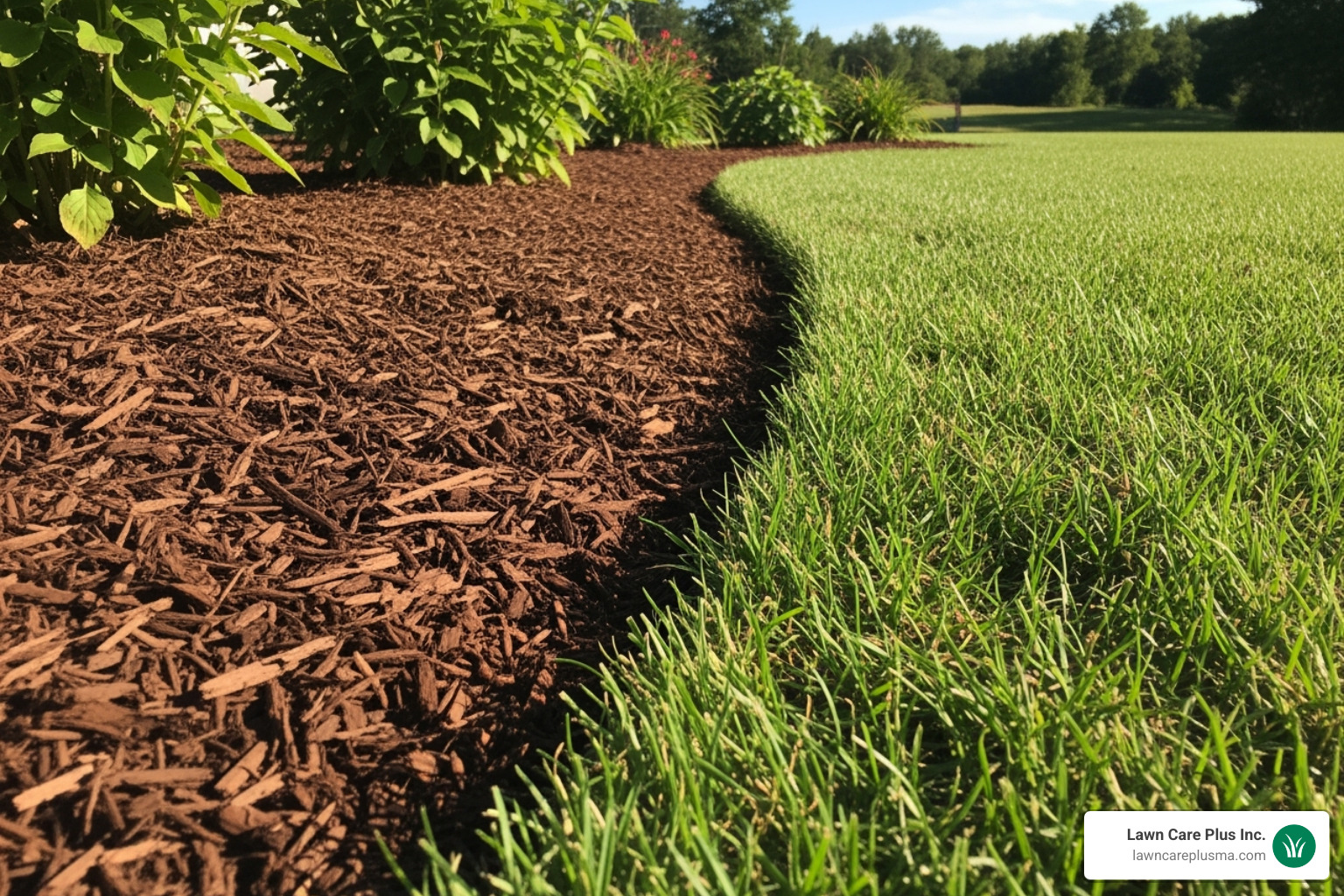 freshly mulched garden bed with crisp edging - spring clean up landscaping freshly mulched garden bed with crisp edging - spring clean up landscaping