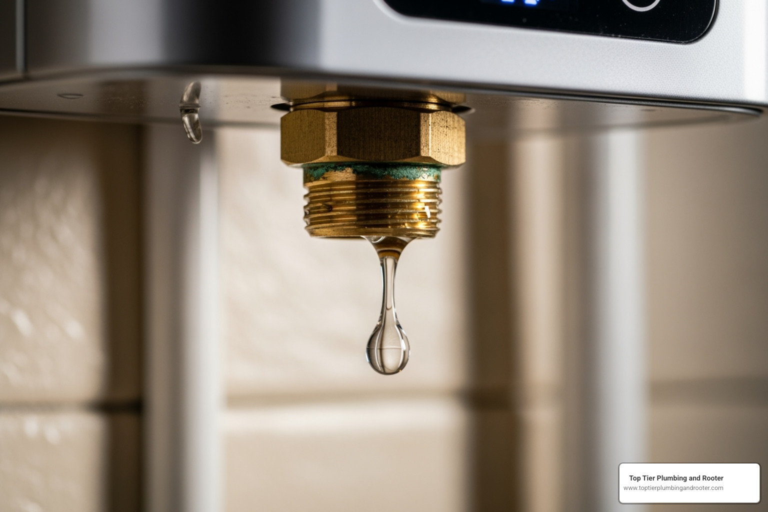 Water dripping from a pipe fitting on a tankless unit - tankless water heater troubleshooting