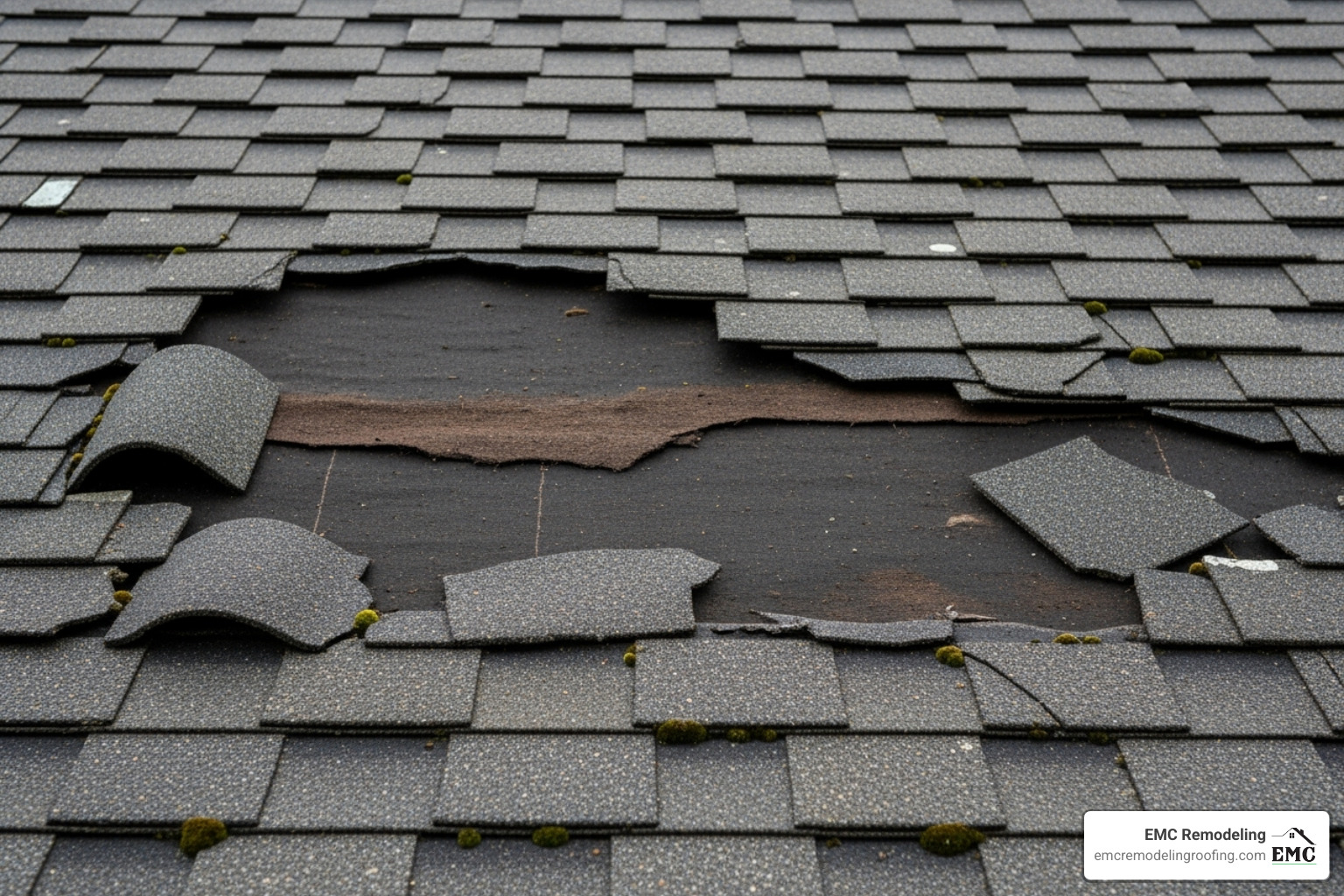 Curling and missing asphalt shingles on an old roof - replacing your roof Curling and missing asphalt shingles on an old roof - replacing your roof